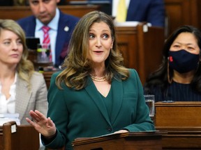 Finance Minister Chrystia Freeland delivers the federal budget in the House of Commons.