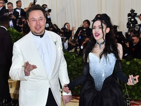 Elon Musk with Grimes.