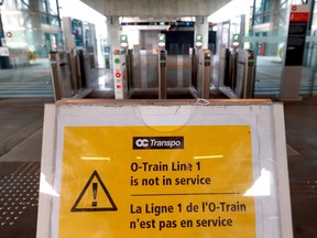 July 18, 2023 - Hurdman Station in Ottawa Tuesday. The LRT has been shut down by the city Monday due to some safety issues.
