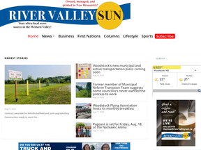 The River Valley Sun homepage.