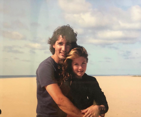 One of the earliest known photos of Justin and Sophie Trudeau.