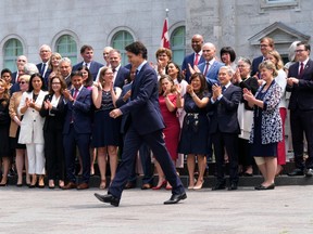 Prime Minister Justin Trudeau and members of his cabinet.
