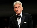 FILE: Harrison Ford stands on stage before being awarded with an Honourary Palme d'or prior to the screening of the film