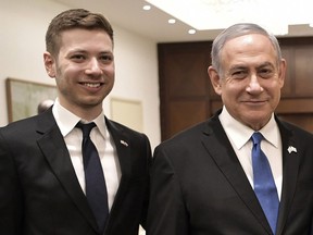 Benjamin Netanyahu with son