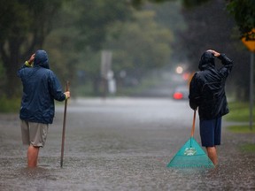 Some parts of Ottawa experienced intense downpours on Thursday — 70 mm or more within a few hours — that left streets, parking lots and basements flooded.