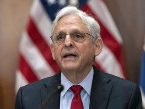 FILE - Attorney General Merrick Garland speaks during a meeting with all of the U.S. Attorneys in Washington, June 14, 2023. Garland announced Friday, Aug. 11, 2023, that he is appointing a special counsel in the Hunter Biden probe, deepening the investigation of the president's son ahead of the 2024 election.
