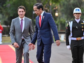Indonesia's President Joko Widodo and Justin Trudeau