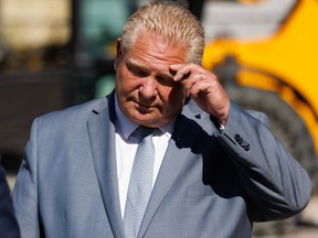 Ontario Premier Doug Ford during a press conference in Mississauga on Aug. 11.