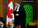 House Speaker Anthony Rota rises in the House of Commons in Ottawa on Monday.
