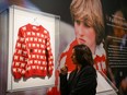 Princess Diana's "Black Sheep Jumper" on display.