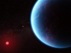 An illustration of what exoplanet K2-18 b could look like.
