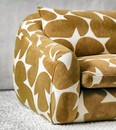Heavy lux fabrics and big retro prints adorn the latest sofas. Antoine Sofa, from $5,000, montauk.com