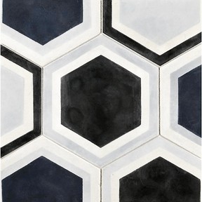 Patterned tiles are making a comeback underfoot. Ann Sacks Paccha Design Field Tile, through designers, surfacesco.ca