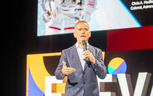 Chris Hadfield on stage at Elevate Festival.
