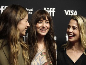 Producer Bo Donnelly, actor Dakota Johnson and director Christy Hall.