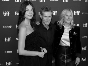 Actors Camila Morrone, Willem Dafoe and Patricia Arquette on the red carpet.