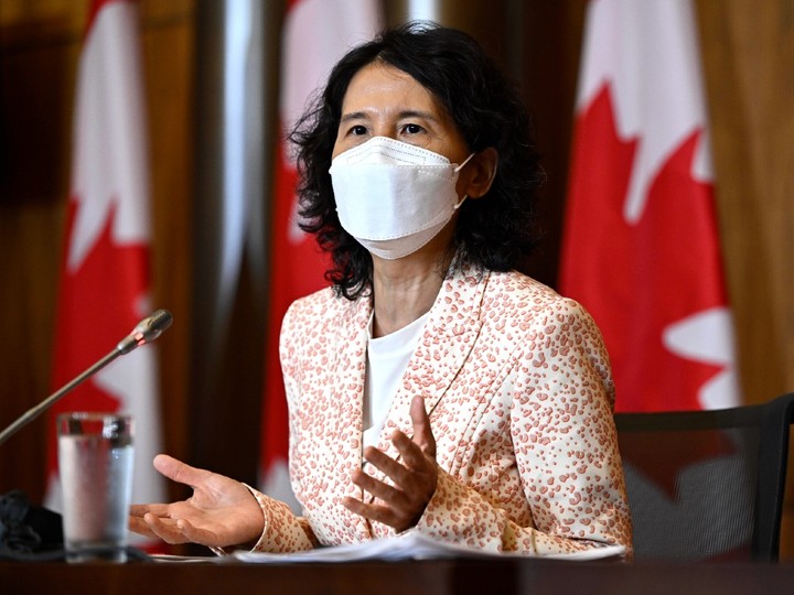  Chief Public Health Officer of Canada Dr. Theresa Tam speaks during a news conference on COVID-19 vaccines, in Ottawa on September 12, 2023.