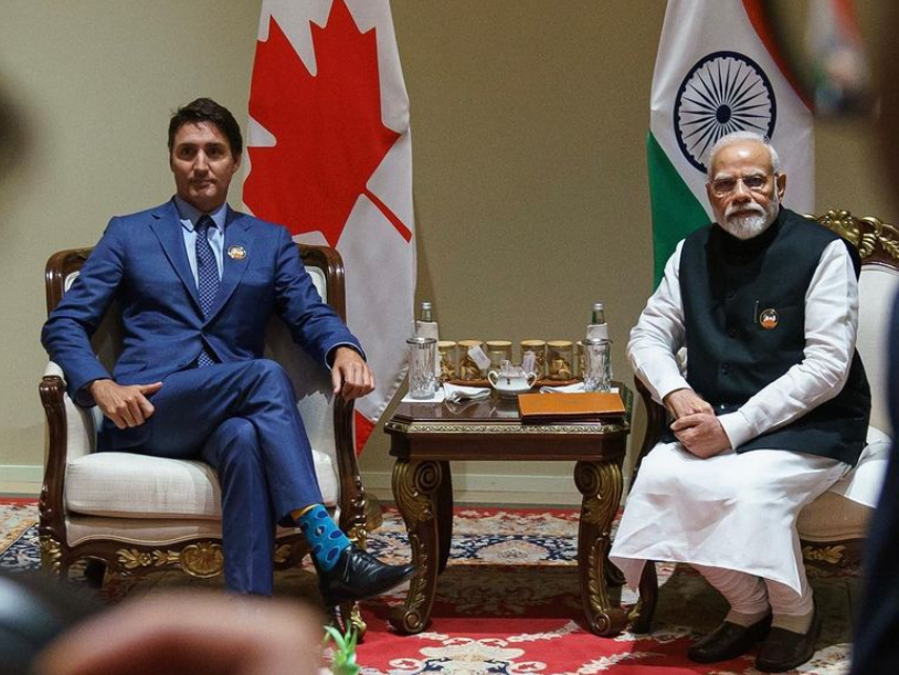 Justin Trudeau with Indian Prime Minister Narendra Modi.