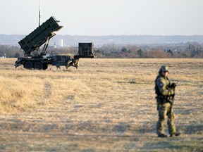 Patriot missile launchers guard the Rzeszów-Jasionka Airport.