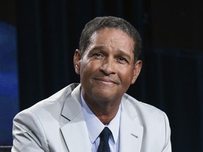FILE - Sportscaster Bryant Gumbel speaks on stage at HBO 2015 Winter TCA in Pasadena, Calif., Jan. 8, 2015. Gumbel's "Real Sports" newsmagazine on HBO will end its run after 29 years on the air, the network said on Wednesday. The show has been like a "60 Minutes" of sports, taking a look at social and economic issues beyond the games, and has won 37 Sports Emmy Awards. Gumbel, 74, won a lifetime achievement award at the Sports Emmys earlier this year.