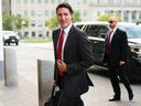 Prime Minister Justin Trudeau arrives on Parliament Hill in Ottawa, Monday, Sept. 18, 2023 as the House of Commons resumes for the fall sitting.