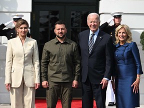 Volodymyr Zelensky, his wife and the Bidens