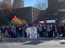 Toronto high school students protest in support of a Palestinian state in 2021.