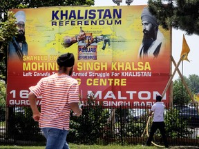 A poster in Mississauga, Ont., advertises a vote over Sikh independence.