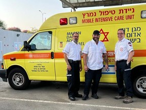Three Canadian doctors in Israel.