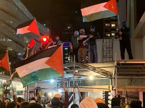 Palestinian flags in Toronto.