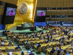 A meeting of the United Nations General Assembly.