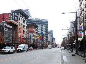 A section of Granville Street in Vancouver.