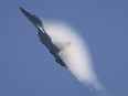 J-16 fighter jet performs in the sky during the 2022 Airshow on November 10, 2022 in Zhuhai, Guangdong province of China.  Photographer: Stringer/Anadolu Agency/Getty Images