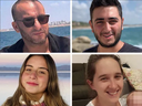 Clockwise from top left, the Canadians killed in the Hamas attack: Alexandre Look and Ben Mizrachi were both murdered when Hamas opened fire on the Tribe of Nova music festival. Adi Vital-Kaploun was killed in a kibbutz near the border with Gaza. Shir Georgy was also killed at the music festival.  