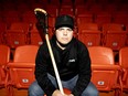 Cody Jamieson, a professional lacrosse player from Six Nations of the Grand River, says it would be a huge achievement and an honour to represent the Haudenosaunee people at the 2028 Los Angeles Olympic Games. Jamieson poses for a portrait at the Iroquois Lacrosse Arena, in Hagersville, Ont., Friday, Oct. 20, 2023.