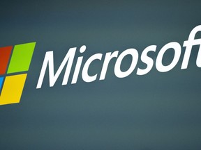 FILE - The Microsoft logo is pictured at the Mobile World Congress 2023 in Barcelona, Spain, on March 2, 2023. The Internal Revenue Service says Microsoft owes the U.S. Treasury $28.9 billion in back taxes, plus penalties and interest, the company revealed Wednesday, Oct. 11, in a securities filing.