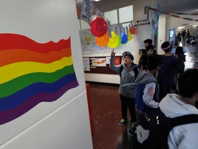 Pride flag in school