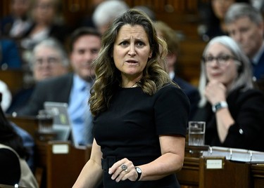 Deputy Prime Minister Chrystia Freeland in the House in May 2023.