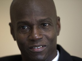 FILE - Jovenel Moise talks to journalists during an interview in his office in Petion-Ville, Haiti, Tuesday, Nov. 29, 2016. Haiti police has announced Thursday, Cot. 19, 2023, the arrest of a former Haitian official considered one of the main suspects in the killing of President Moïse.