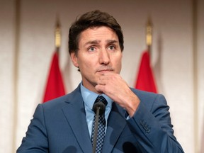 Prime Minister Justin Trudeau at a news conference.