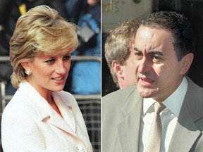 A combination image showing Diana and Dodi Fayed