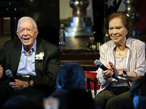 Former U.S. President Jimmy Carter with his wife Rosalynn Carter.