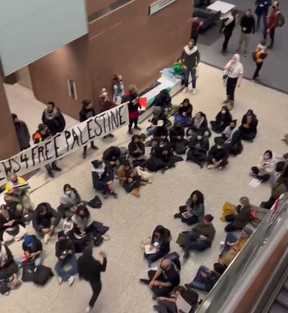 Protest inside Scotiabank