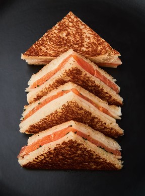 Smoked salmon 'croque-monsieur'