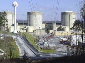 FILE - This Saturday, Jan. 8, 2005 file photo shows Oconee Nuclear Station in Seneca, S.C. A driver tried to crash through the exit gates of a South Carolina nuclear plant Thursday, Nov. 2, 2023 about an hour after security asked the same car to leave when it tried to enter, authorities said.