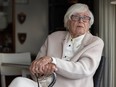 Jessie Swail, a 99-year-old Second World War veteran, on her birthday at her home in West Vancouver last month.