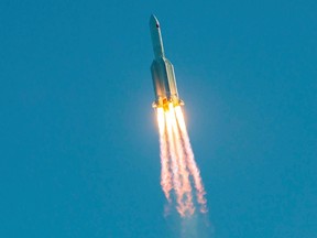 This 2020 photo shows the launch of a Long March 5B rocket