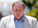 FILE: Gerard Depardieu poses on June 6, 2013 after holding a press conference dedicated to the launch of the first Russian film festival in Nice, southeastern France.
