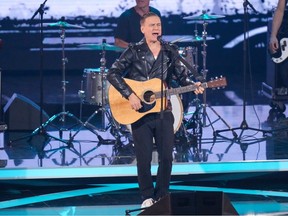 Bryan Adams performs on stage during the Ein Herz fuer Kinder (A Heart for Children) charity gala at Studio Berlin Adlershof on December 09, 2023 in Berlin, Germany