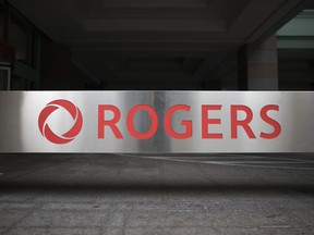 Rogers says it has completed the country's first successful satellite-to-mobile phone call, as the company pushes to bring the technology to the entire country next year. The Rogers logo is photographed at the Toronto office on Monday, September 30, 2019.